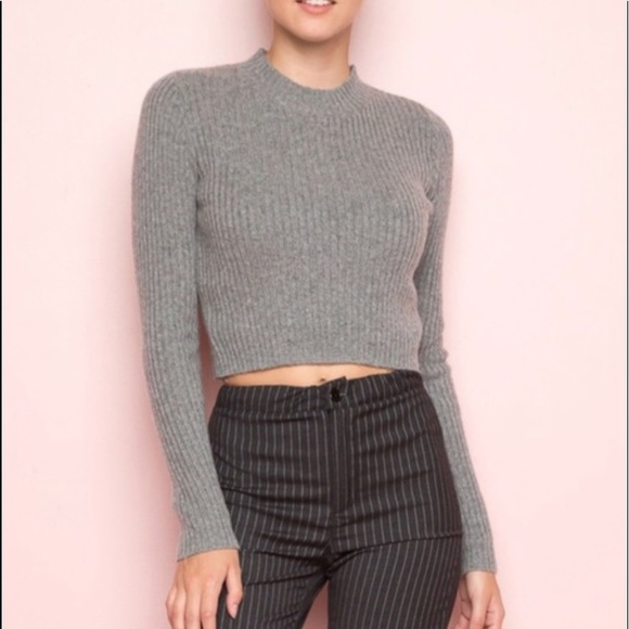 Brandy Melville Sweaters | Brandy Melville Cropped Sweater | Color: Gray | Size: One Size | Meme345's Closet